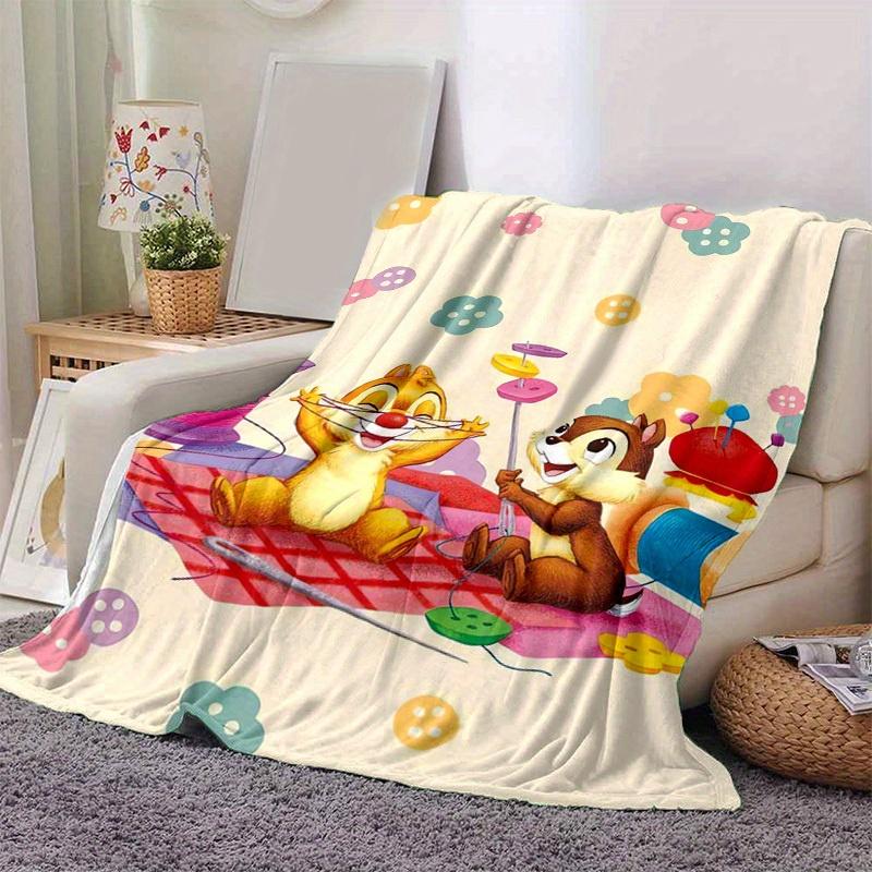 1pc, Disney Chip & Dale Throw Blanket Cute Cartoon Animal Decorative Blankets for Friends, Home Décor, Couch Cover, Travel, Camping, Car