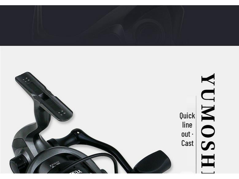 YUMOSHI Metal Spool Spinning Reel for Raft, Sea, Rock Fishing, and Lure Fishing with Metal Handle.