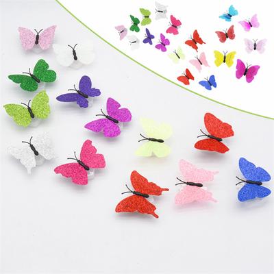 Bellissimi adesivi murali a 7 colori, luci decorative, colore brillante, pasta a forma di farfalla