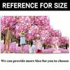 Frühlings-Kirschblüten-Polyester-Fotografie-Hintergrund, Osterblumen, Hochzeit, Party, Fotohintergrund, rosa Blumenboulevard