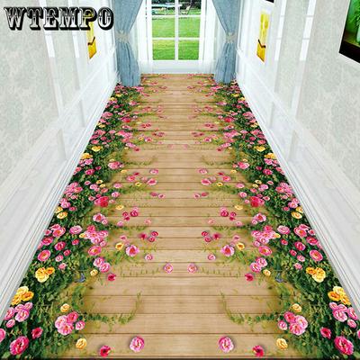 Flower Carpet Floor Mat Entrance Hallway Corridor Staircase 3D Long Strip Home Carpet