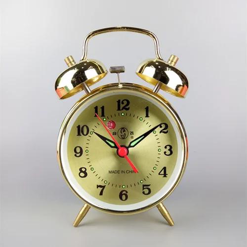 Sveglia Meccanica a Carica Manuale Vintage Pollo che Mangia Riso Orologio da Tavolo in Metallo Orologi con Campana Oversize in Metallo per Camera da Letto Comodino Regalo