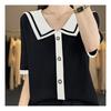 Navava Romantic Thin Collar Half Sleeve Knit Nk2033