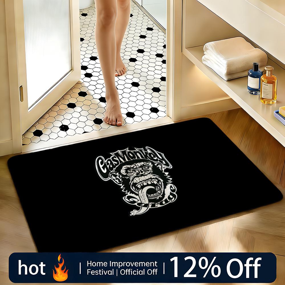 Soft Absorbent Non-Slip Rug Brand Gas Monkey Garage Floor Mat Home Decor Doormat Bedroom Floor Mat Shower Carpet