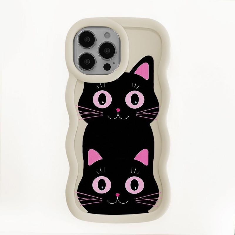 Cute cat mobile phone case, suitable for iPhone16promax mobile phone case, dirt-resistant and high-value.