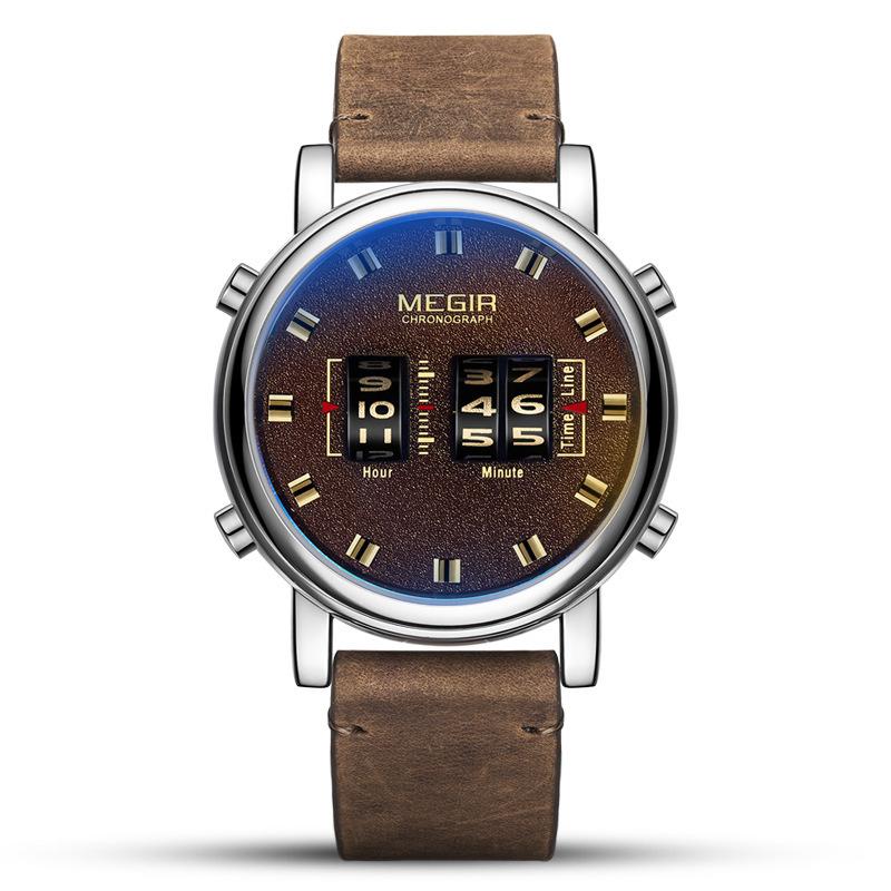 Meigel Roller Watch Men s, Fashion Feature Sports Business Leather Quartz Watch