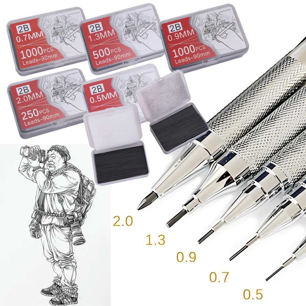 Replaceable Pencil Refills Large Capacity Pencil Core Mechanical Pencil Lead Art Painting