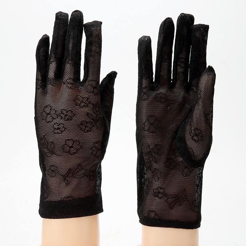 Women's Elegant Lace Gloves - Thin, Breathable, Sun Protection for Driving, Etiquette, Dance, and Fashion
