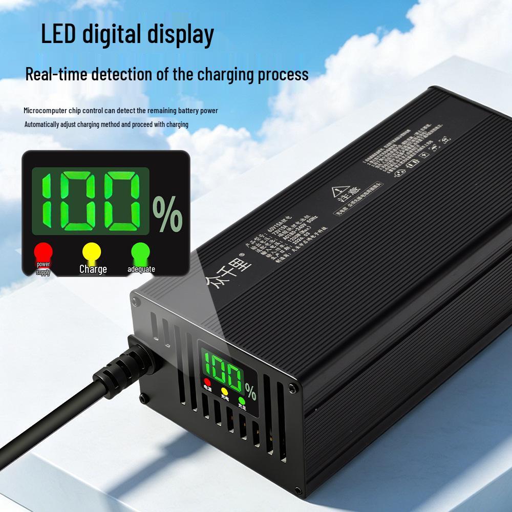 High-Power EV Charger: Fast Lithum Battery Charging with Digital Display & One-Key Repair