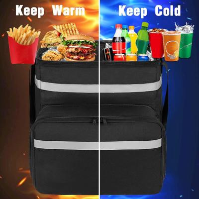 Saco de Entrega de Comida Mochila Isolada Grande Capacidade Forte Suporte de Carga Expansível Saco Térmico Reutilizável Saco de Entrega de Pizza e Comida