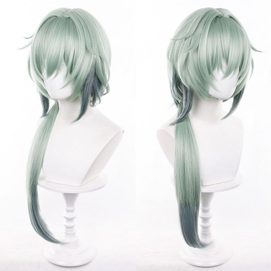 Green Long Perfect for Comiket School Cultural Stage and Includes Wig Wig, Heat-Resistant, Games, Cosplay, Costumes, Events, Halloween, Festivals,