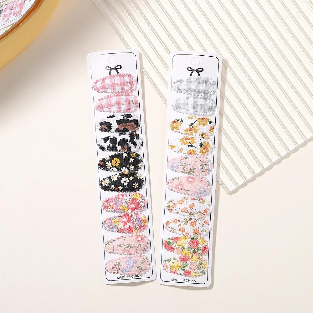 20pcs/lot mini hair BB clips for girl lovely printing cotton hairpins handmade hair bangs hairgripes children cute headwear