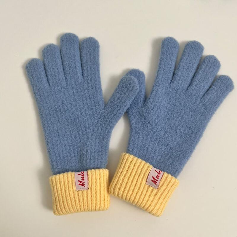 Женские вязаные зимние перчатки из смесовой шерсти