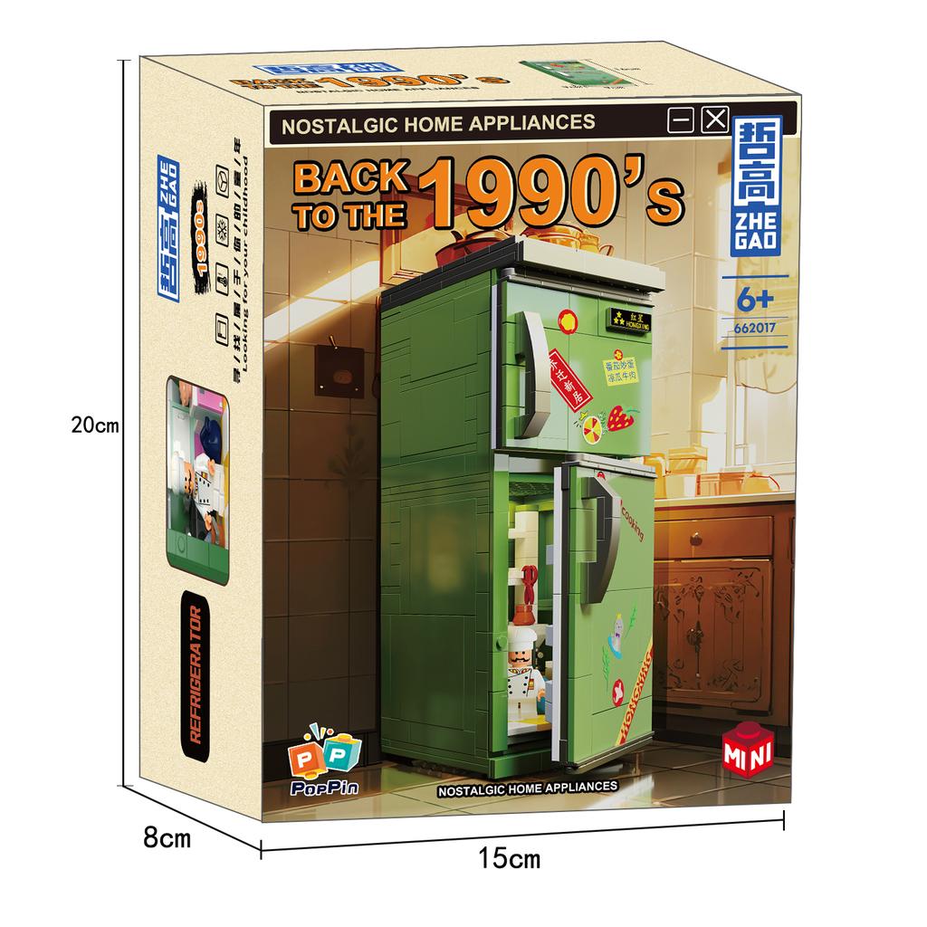 City Mini Retro Elettrodomestici Modello Building Blocks Televisione Frigorifero Radio MOC Mattoni giocattolo Regalo di compleanno per bambini