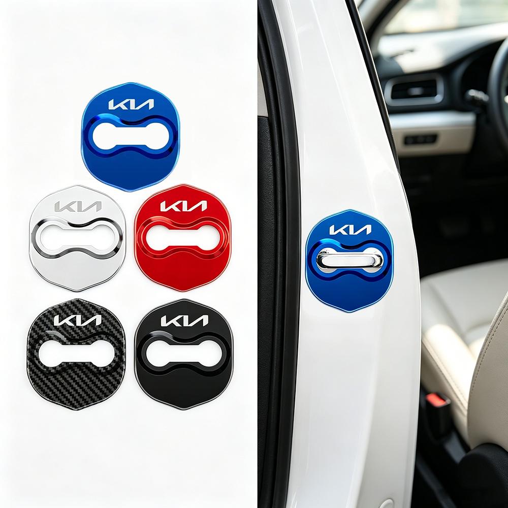 Car Door Lock Buckle Protection Cover Badge for New KIA Logo Borrego Forte K3 K5 Carens Sorento Auto Interior Accessories Xwgln00
