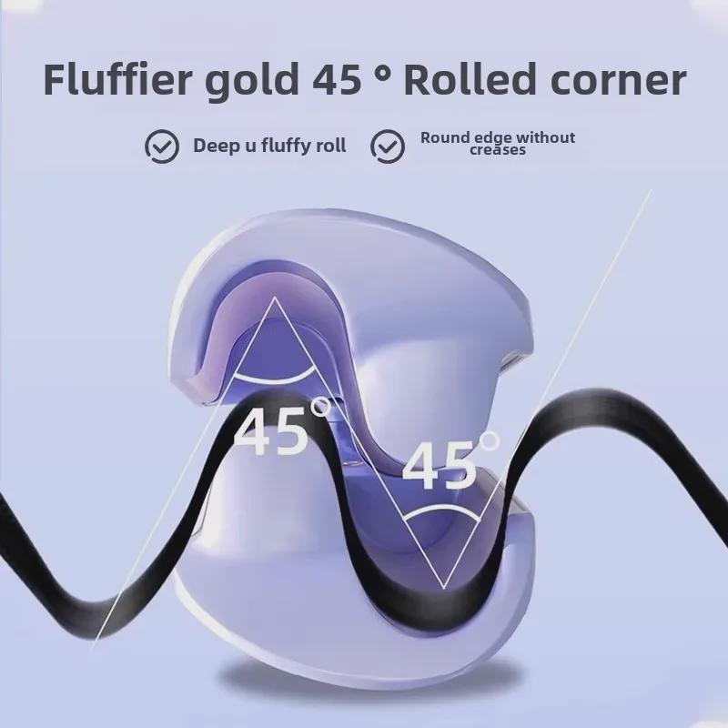 32mm Egg Roll Curling Iron: Long-lasting, Damage-free Styling for Short Hair with Wool Splint and Water Ripple Design.