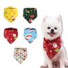Charming Christmas Dog Bandana Reversible Triangle Bibs Scarf For Large Pets