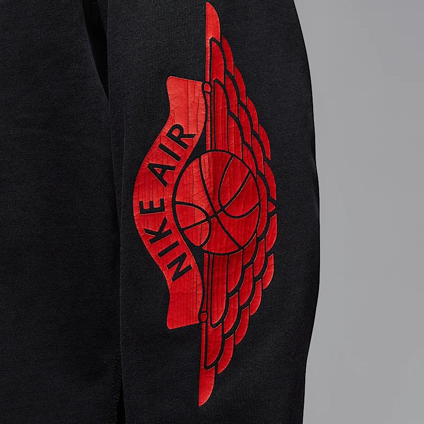 Jordan Rare Air Series Comfortable Skin-Friendly Crew Neck Pullover Long Sleeve T-Shirt Men Tops Black Pepper-Red IB3135-010