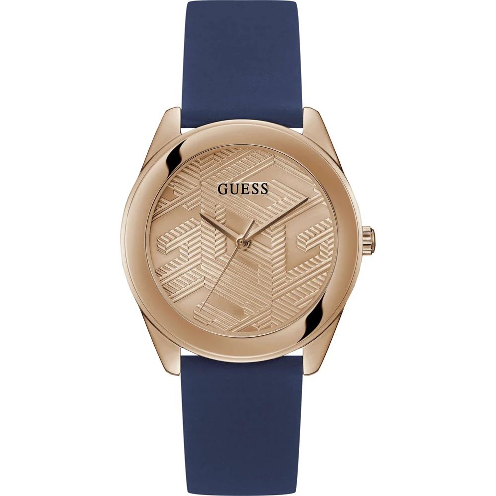 

GUESS Cubed Rose Gold Stainless Steel Silicone Men s Quartz Watch GW0665L2 розового золота