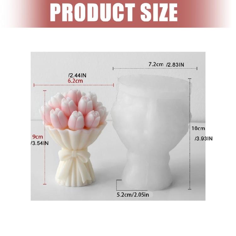 Food Grade Silicone Candle Mould For Tulips Bouquet Aromatherapys Craft Tool for Family Activity and Weddings