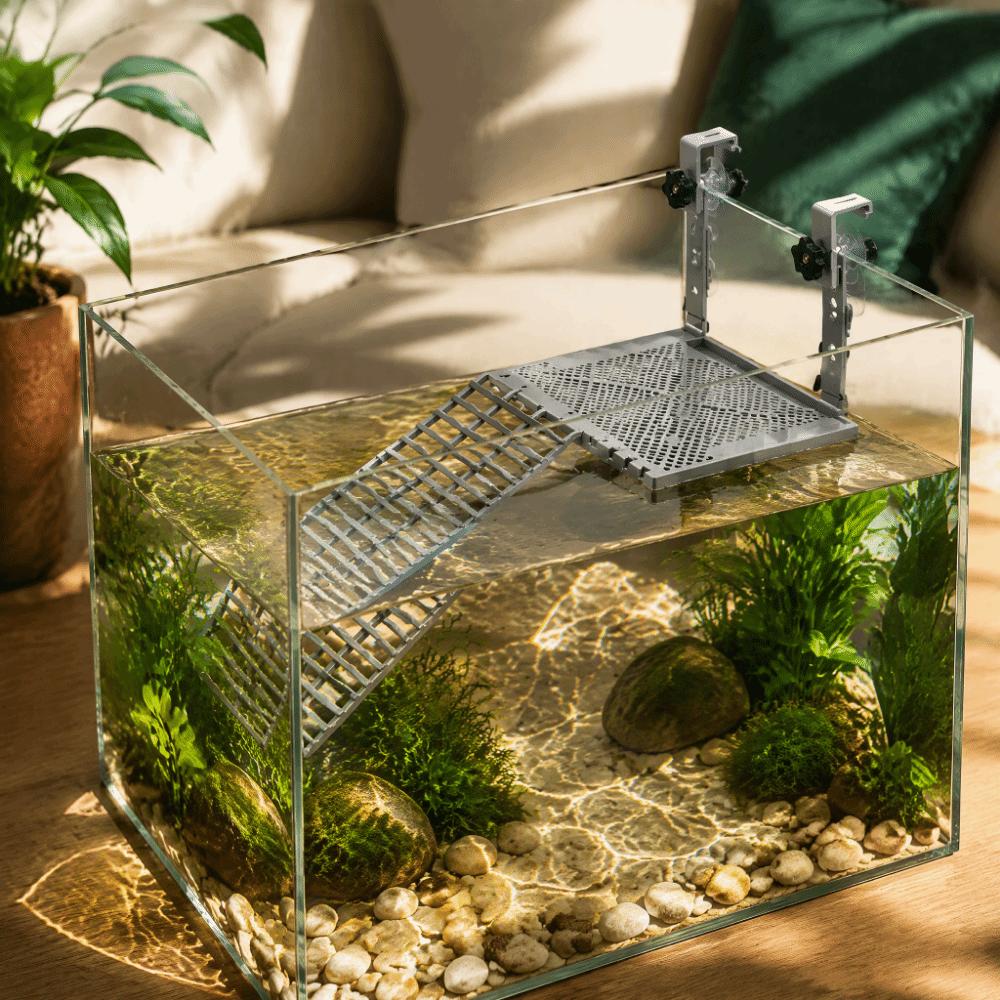 Non-Slip Ramp Turtle Basking Platform Suction Cups Floating Turtle Dock Turtle Tank