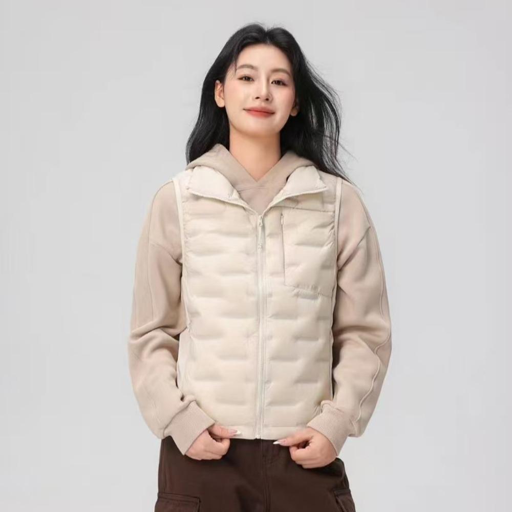 Women's Stand Collar Sleeveless Down Vest Loose Fit Commuter Style Down Waistcoat