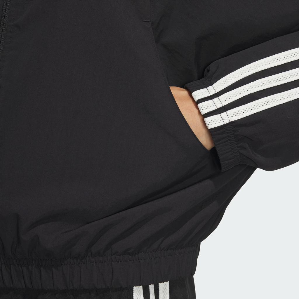 Adidas FW24 Woven Jacket 3-Stripes Series Pilot Sports Casual Hooded Zip Long Sleeve Jacket Women Jackets Black JN0757