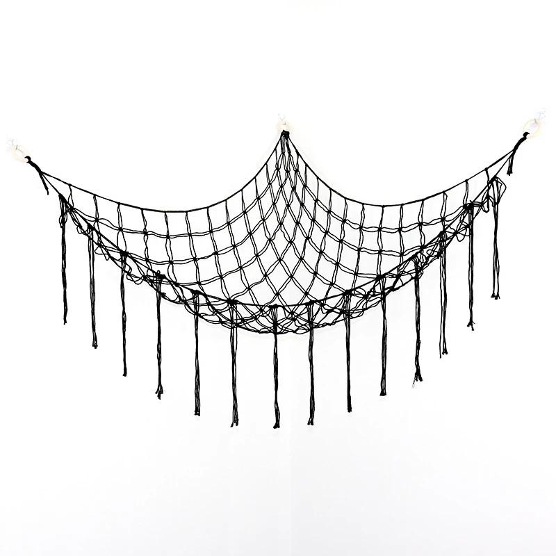 

Colorful Toy Hammocks Wall Corner Hanging Storage Net Organizer Baby Animal Rope Hammock Bag For Kids Toy Storage чёрный