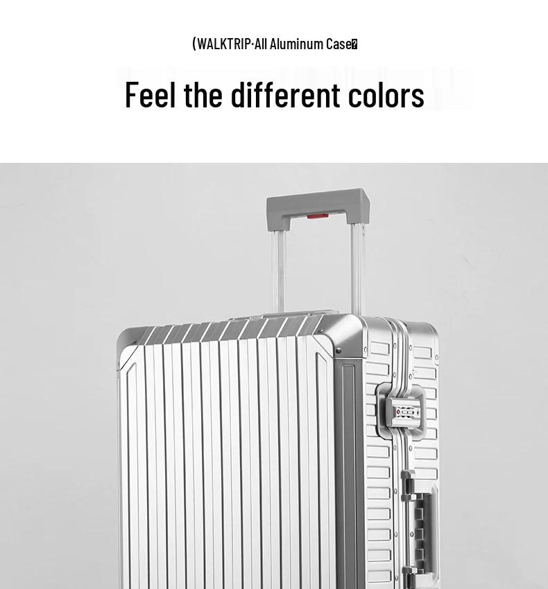 20-Inch Women's & 26-Inch Men's Aluminum-Magnesium Alloy Suitcase with Metal Telescopic Handle & Password Lock.