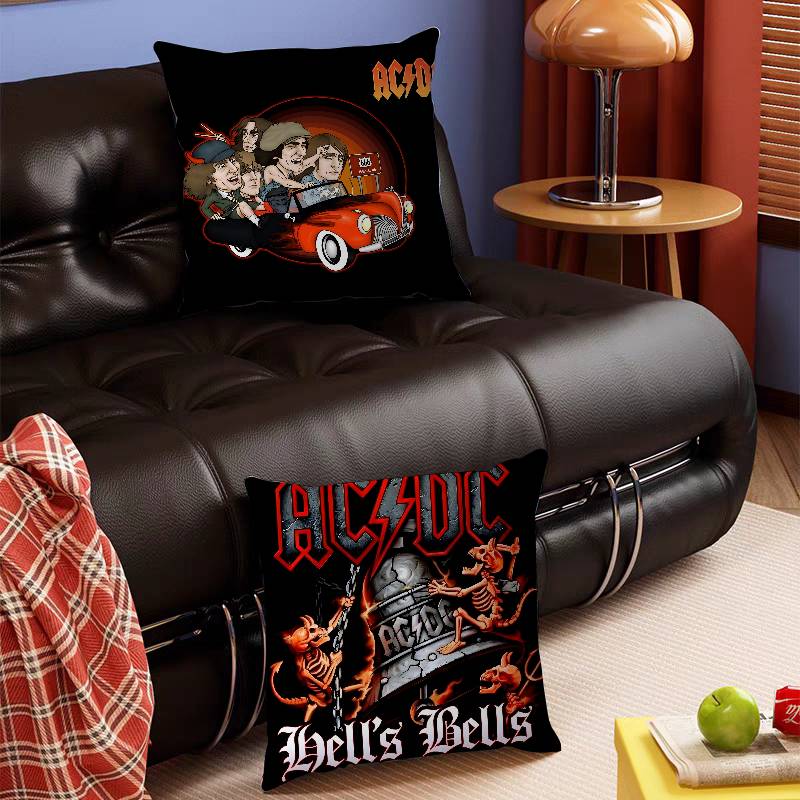 Piosenkarz Rockowy A-AC D-DC Poszewka na Poduszkę Zestaw Kreskówkowy Prezent Poszewka na Poduszkę Dekoracja Sypialni Domu Sofy Krzesła Siedziska Poszewka na Poduszkę