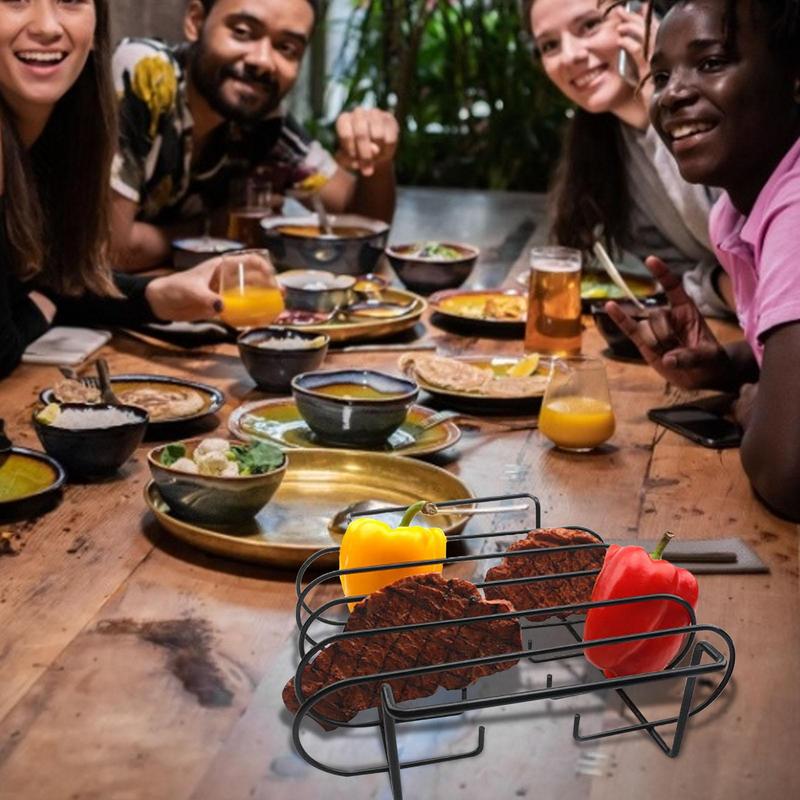 Grill Rib Holder Metal Nonstick Beef Rib Turkey Grilling Stand Barbeque Grill Accessories For Family Nights Camping Friend