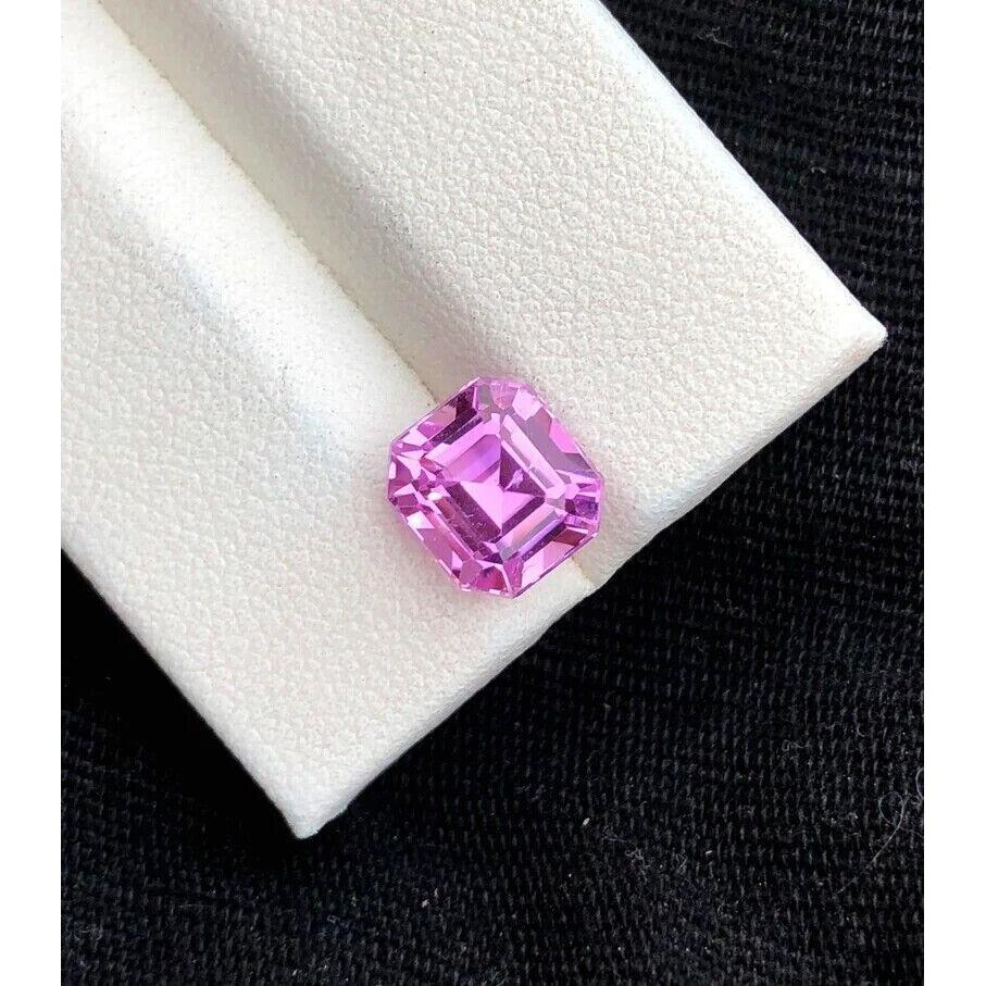 7 Cts Natural Pink Kunzite Certified Asscher Cut Kunzite Loose Gemstone