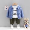 Toddler Boys 3-Piece Set Casual Outfit Cartoon Jacket Pants Top