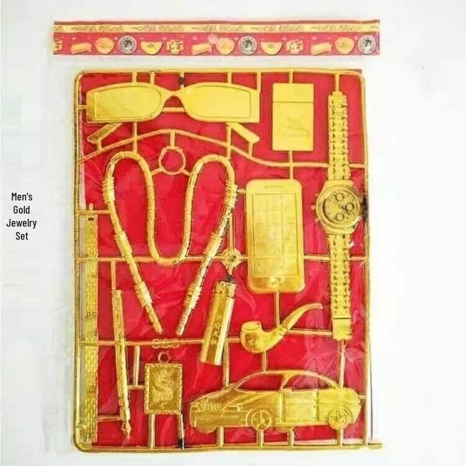 Sacrificial Qingming Festival Joss Paper: Ladies' Gold Jewelry & Paper Money for Tomb Sweeping