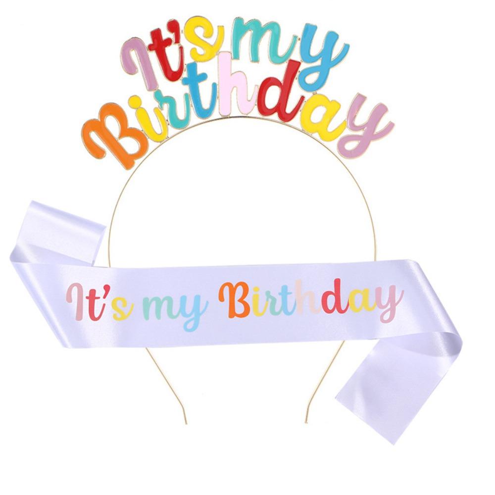 

IT S MY BIRTHDAY Happy Birthday Headpiece Glamorous Hair Accessory Set Party Decorations Style 1