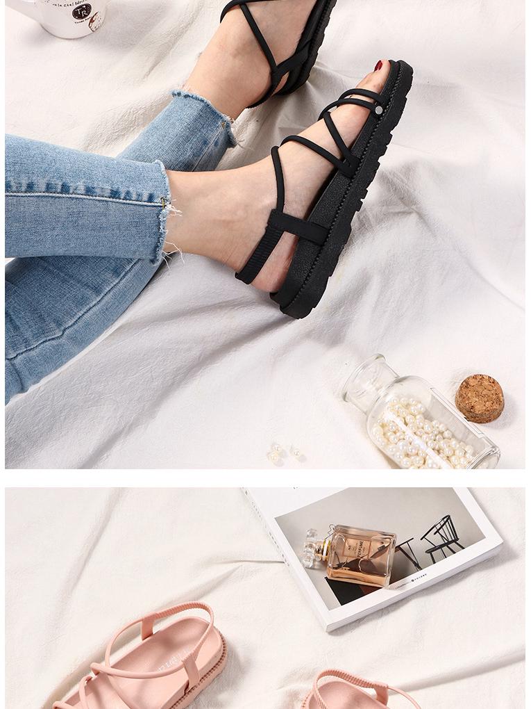 2024 Trendy Thick-Soled Net Red Sandals for Women – Casual Fairy Style Flat Roman Beach Shoes for Students