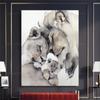 Modern Animal Loving Lion Family Canvas Painting Posters  Prints Wall Art Pictures for Living Room Home Wall Decoration Cuadros