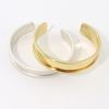 18K Genuine Gold Wide Concave Groove DIY Bracelet Smooth Simple Bracelet Base  for Women