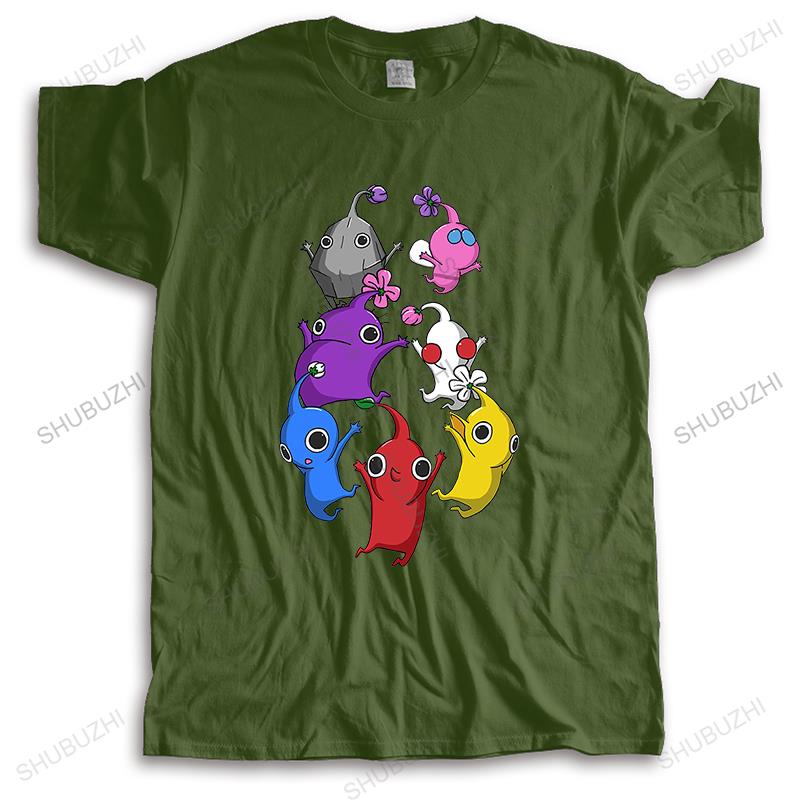 Men Summer Brand Tshirt Cotton streetwear cool tshirts Jumping Pikmin Unisex Fashion Unisex crew neck Teeshirt short sleeve