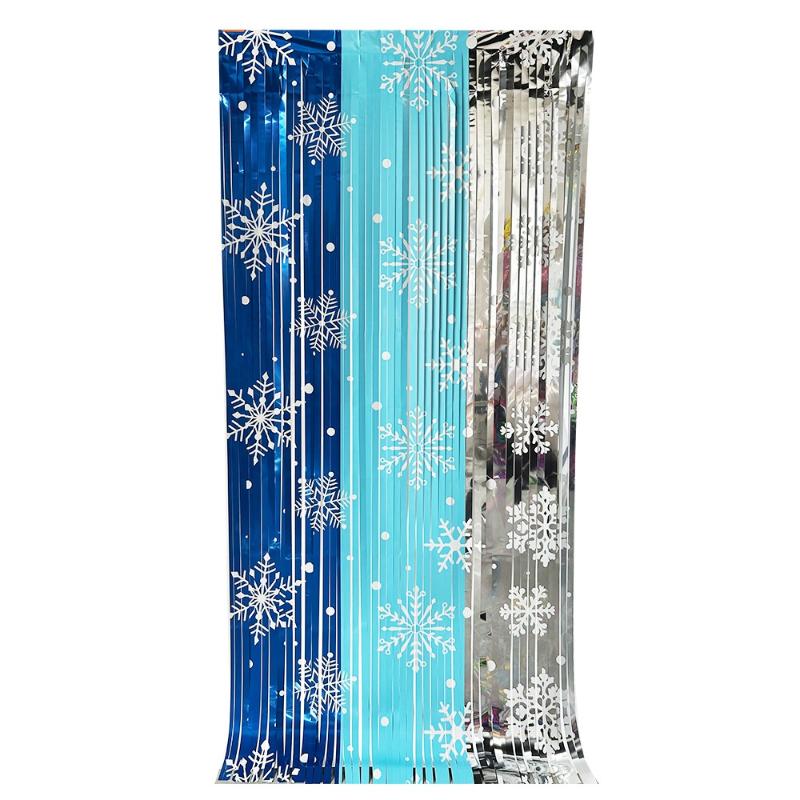 

Chirstmas Red White Green Three Colors Rain Silk Curtain Cartoon Santa Claus Merry Christmas Decor 2025 Happy Year 2026