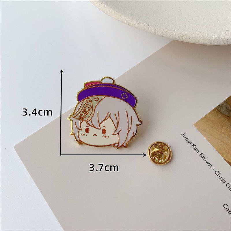 [Buy Five Free One Random Style] Genshin Impact Metal Badge Anime Cute Cartoon Brooch Bag Clothing Accessories