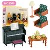 Dollhouse Furniture Set Doll house Bathroom/Kitchen/Fridge/Washing Machine Laundry Kids Doll House Miniature Pretend Play Toys