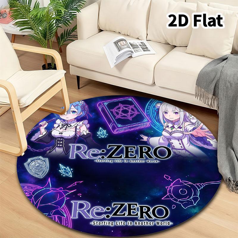 Re Zero Round Area Rug Carpet Rug For Living Room Bedroom Sofa Playroom Decor Nonslip Floor Mat