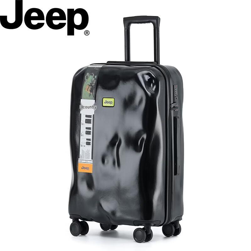 JEEP 24-inch Black Aluminum Hardshell Travel Luggage