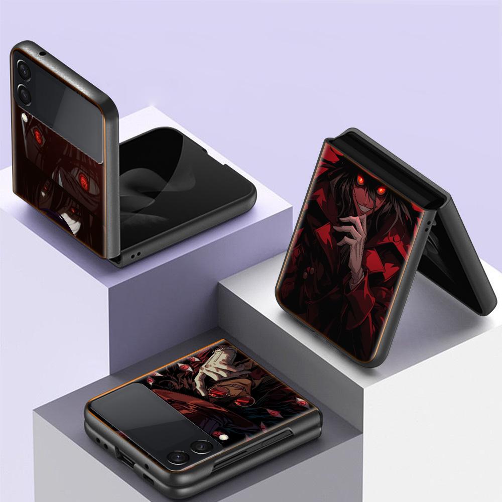 Alucard Helsing Phone Case For Samsung Z Flip 6 7 5G Z Flip 5 Galaxy Z Flip 3 4 5G ZFlip Shockproof Hard Cover TPU PC Coque Capa