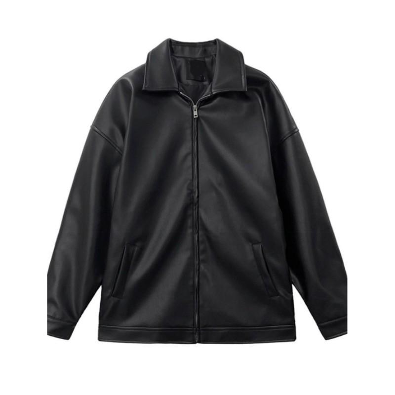 

Мужская весенне-осенняя повседневная бейсбольная куртка из искусственной кожи в корейском стиле, молодежная простая байкерская куртка XS