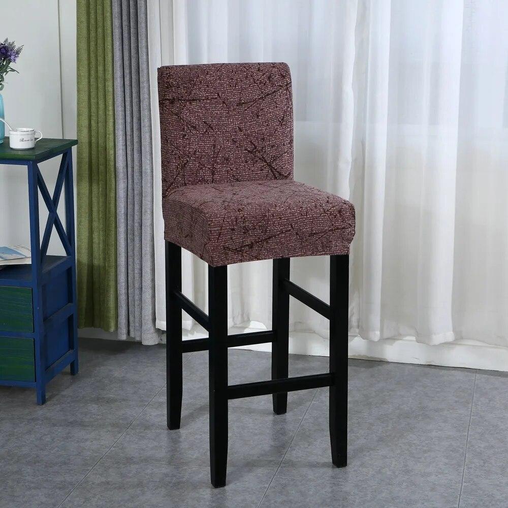 Elastic Bar Stool Chair Cover Home Dining Room Bar Seat Cover Geometric Style Restaurant Hotel Decor Washable Easy Cover
