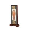 Urban Workshop Amitabha Buddha Standing Hanging Scroll (Walnut Color) Wooden Frame Buddhist Altar Accessories Mini Size 20cm High x 9cm Wide