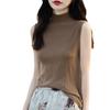 KuaJing Women's 2025 Summer Knitted Camisole Vest - Thin, High Collar, Loose-Fit, Sleeveless