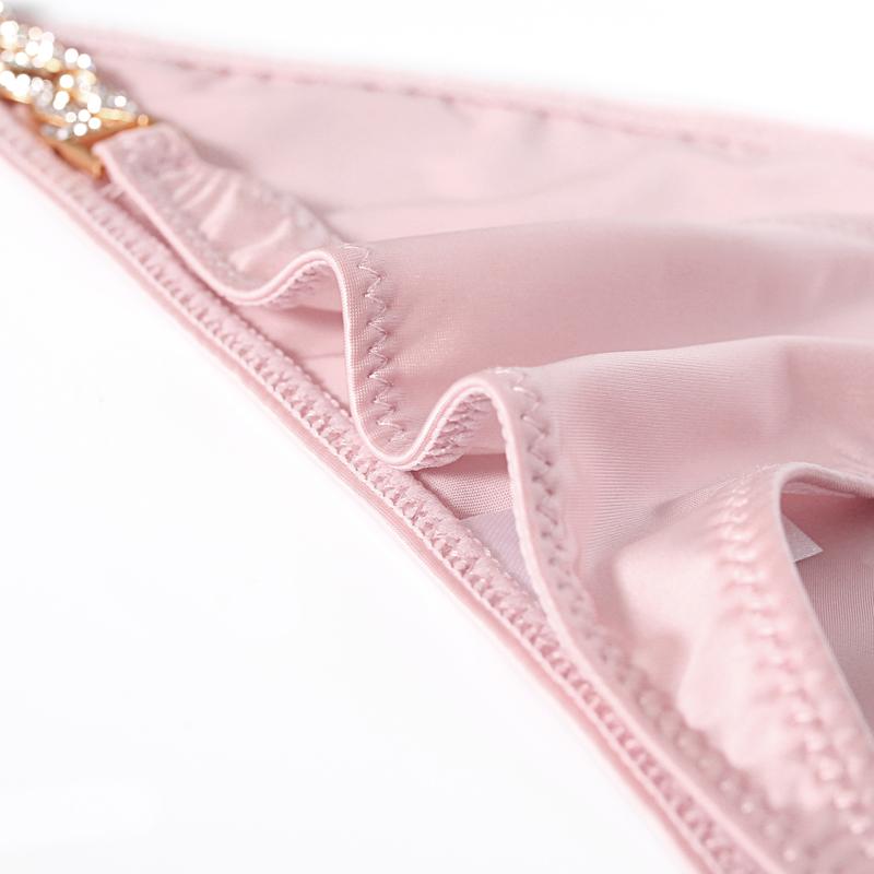 TERMEZY Chiloți sexy pentru femei, cu talie joasă, lenjerie de corp cu lanț de diamante, decorații metalice, slip pentru femei, lenjerie intimă